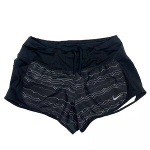 Nike Dri Fit Womens Running Shorts Black White Size XS Athletic 2.5 Banded Waist